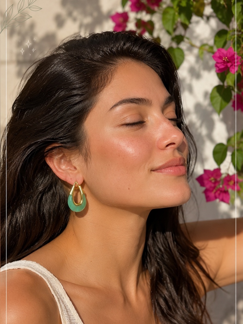 ✨ Green Jade Resin Statement Earrings | 18K Gold Plated Stainless Steel | Modern